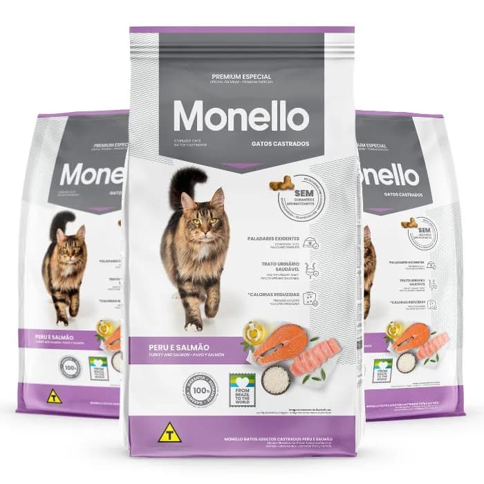 Monello Premium Especial Gatos Castrados Pavo y Salmón